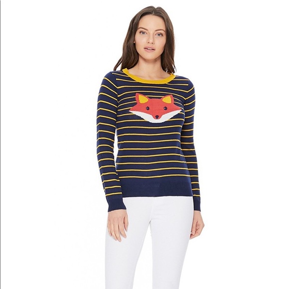 yemak Sweaters - YEMAK Fox Face Light Sweater Blue Stripes MK3279